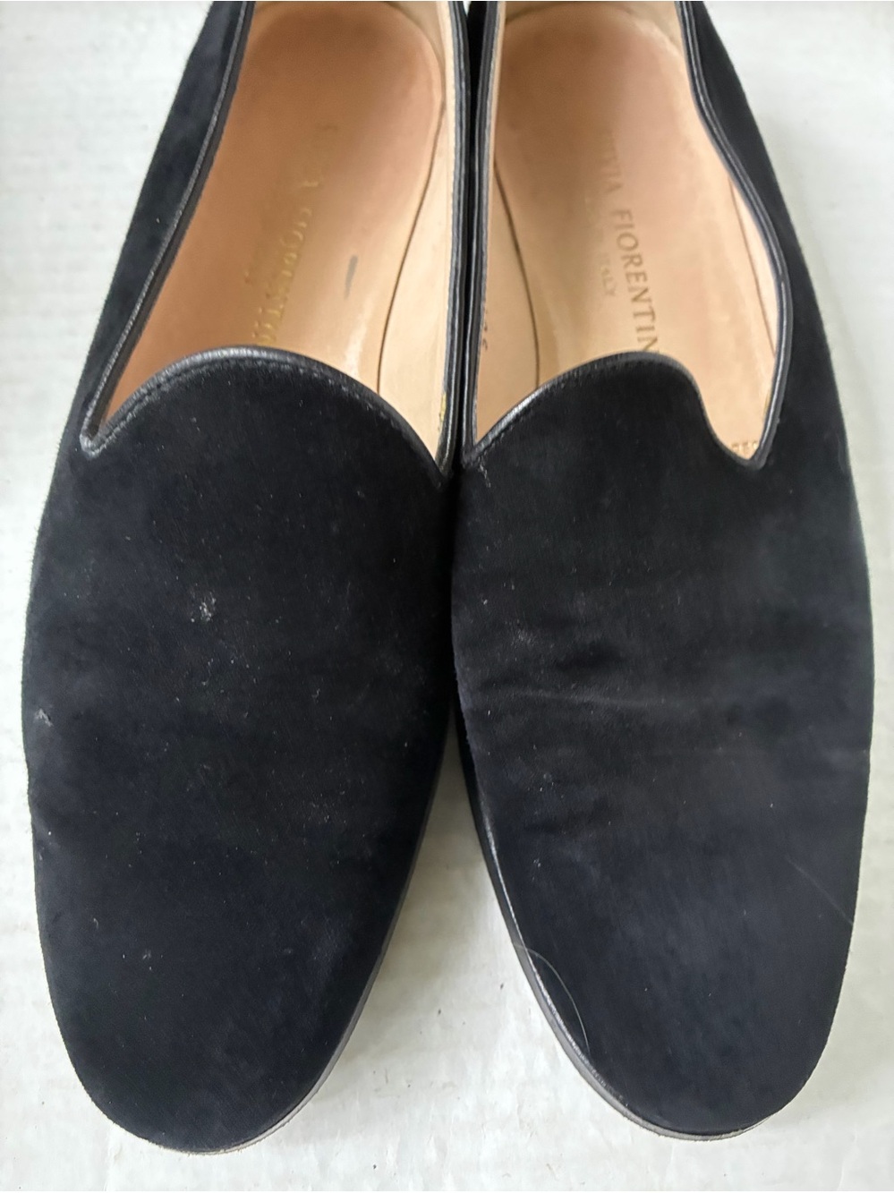 Silvia Fiorentina Suede Leather Flats Black Women’s Size 8 M Made in Italy